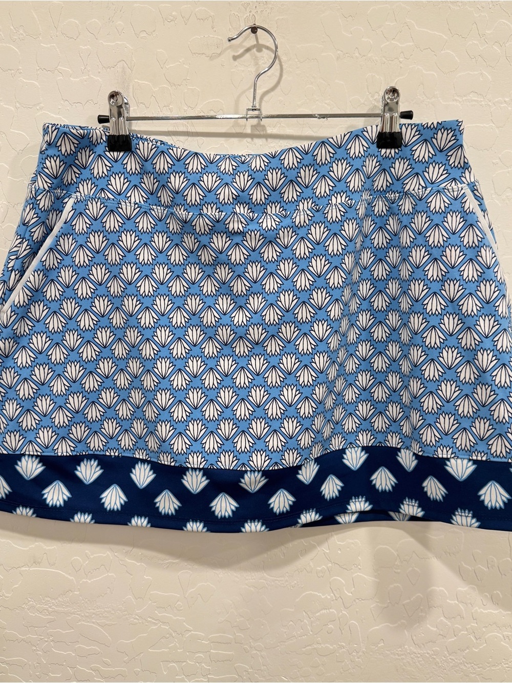 Sigrid Olsen Golf Tennis Skort Womens XL Blue White Geometric Athletic Sporty